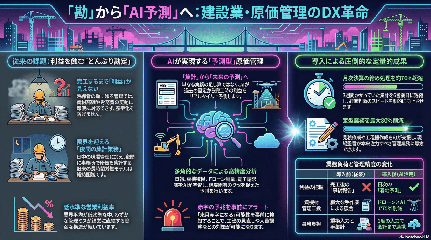 建設業AI原価管理完全ガイド｜導入事例・ツール比較・効果測定まで