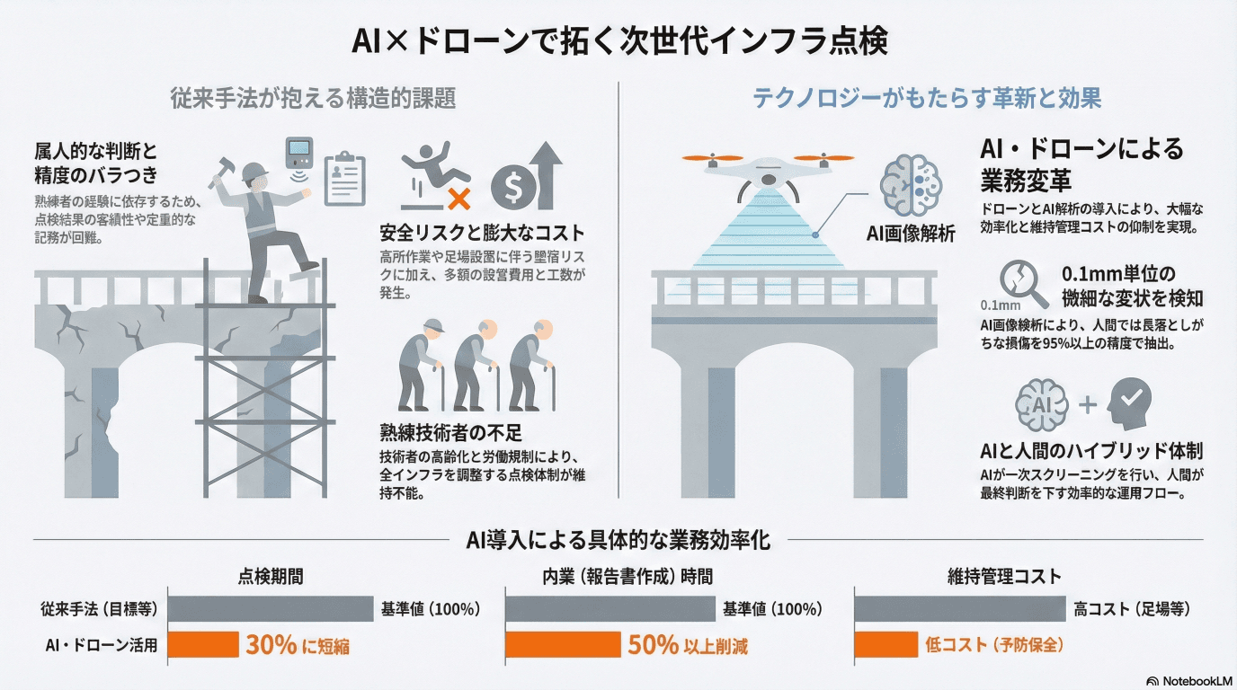 AI画像解析×ドローン点検で変わるインフラ維持管理｜導入事例と効果を徹底解説