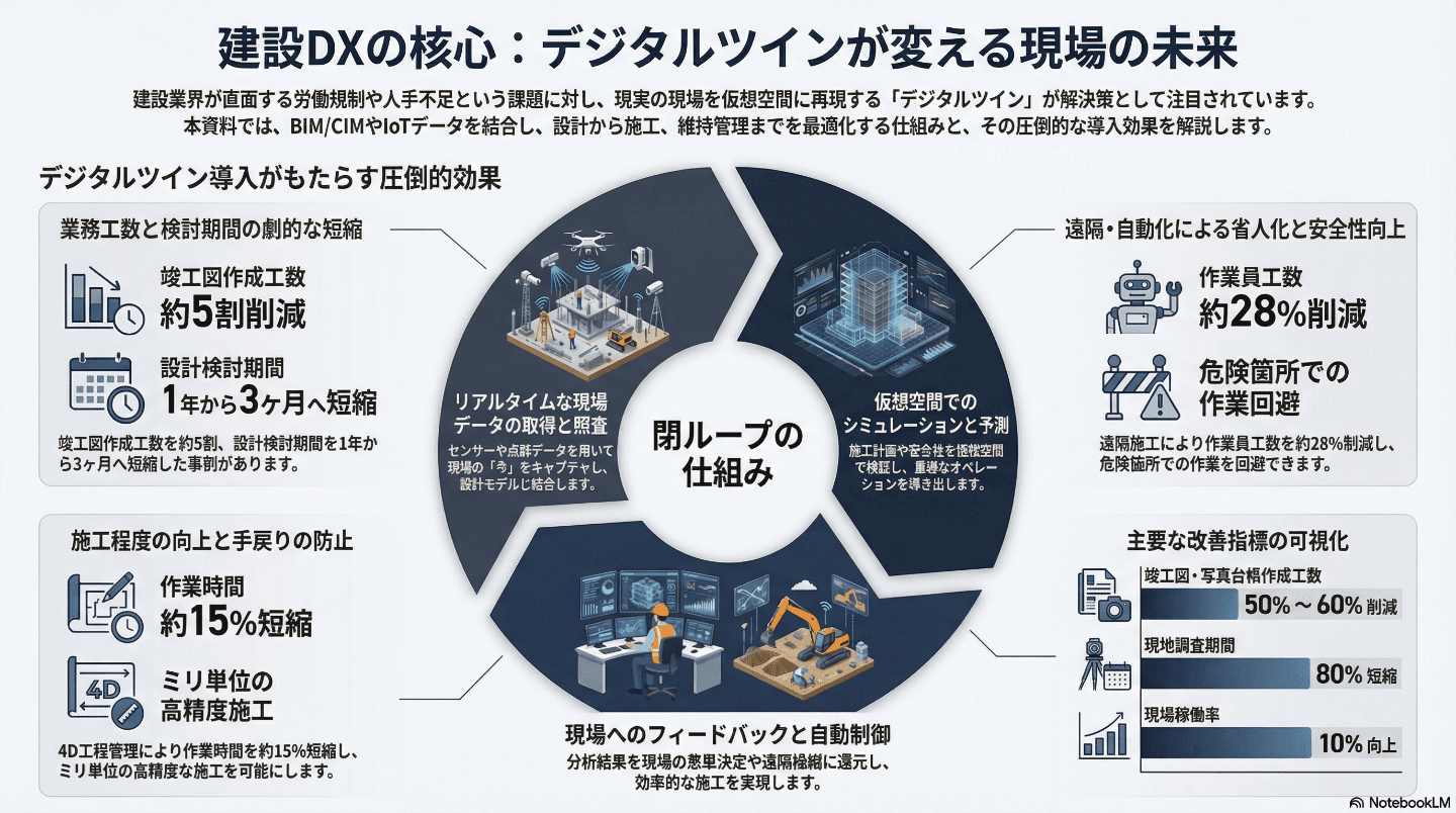 BIM/CIM・点群・IoTを統合するデジタルツインの全体像 ── 政策動向から導入事例・ROI算定まで徹底解説