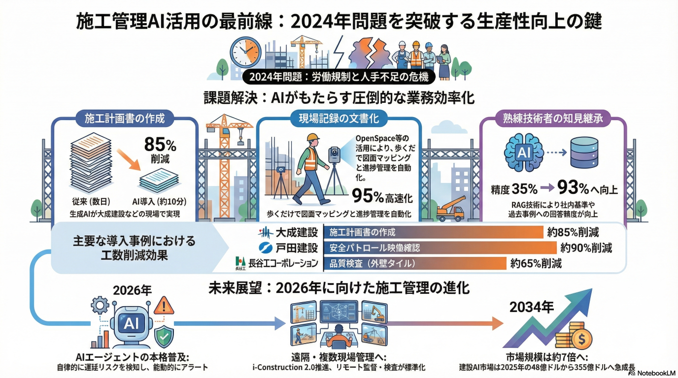 施工管理におけるAI・生成AI活用の最前線と導入実績｜2025-2026年展望